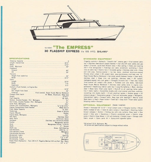 Owens 1962 Flagships Specification Brochure
