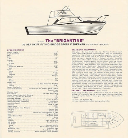 Owens 1962 Skiffs Specification Brochure