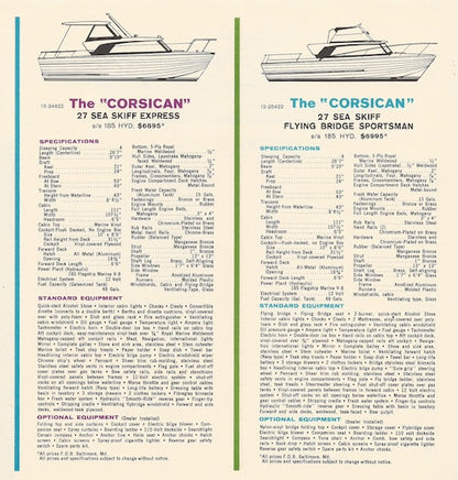 Owens 1962 Skiffs Specification Brochure