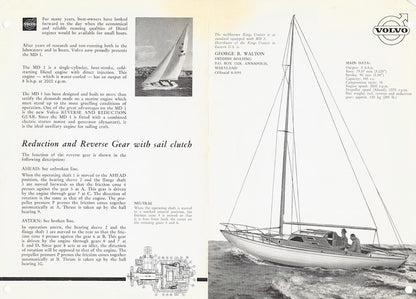 Volvo MD1 Sailboat Diesel Engine Brochure