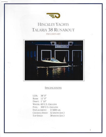 Hinckley Talaria 38R Brochure Package