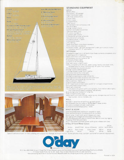 O'Day 27 Brochure