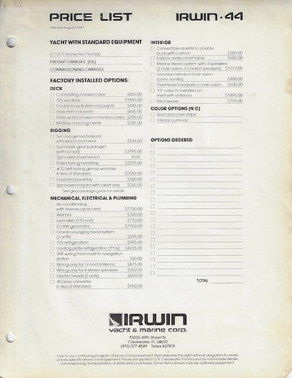 Irwin 44 Brochure