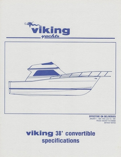 Viking 38 Convertible Specification Brochure