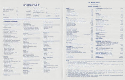 Viking 50 Motor Yacht Specification Brochure