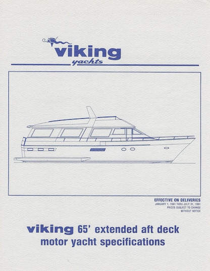 Viking 65 Extended Aft Deck Motor Yacht Specification Brochure