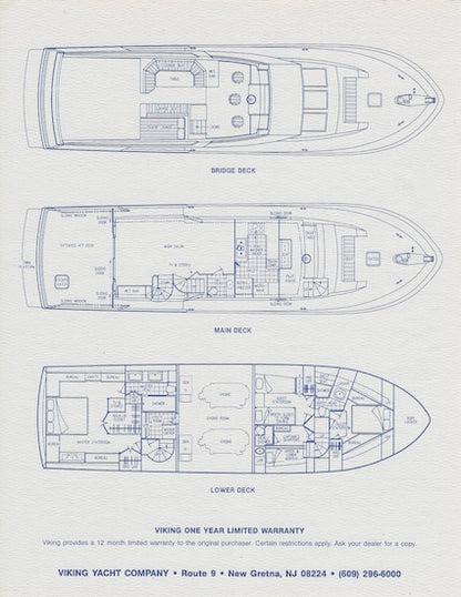 Viking 65 Extended Aft Deck Motor Yacht Specification Brochure