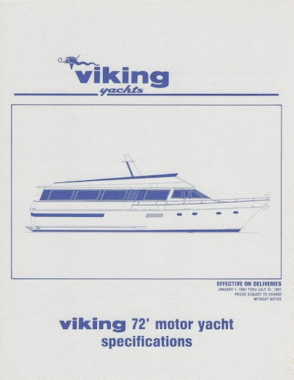 Viking 72 Motor Yacht Specification Brochure