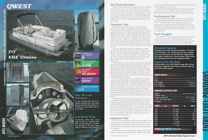 Apex Qwest & Gill Getter Pontoon & Deck Boat Magazine Reprint Brochure