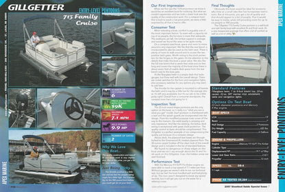 Apex Qwest & Gill Getter Pontoon & Deck Boat Magazine Reprint Brochure