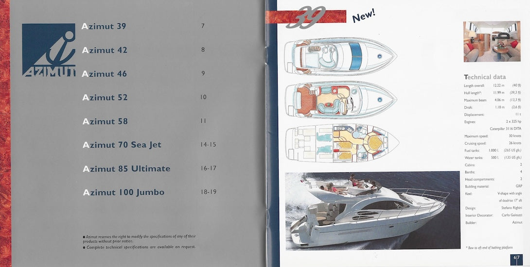 Azimut 1998 / 1999 Brochure