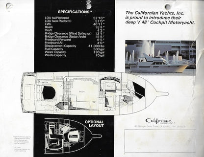 Californian 48 Cockpit Motor Yacht Brochure