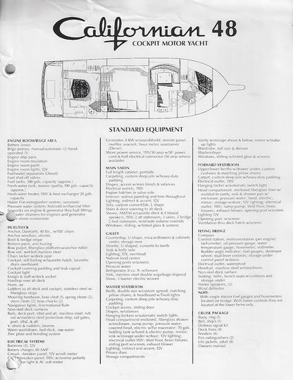 Californian 48 Cockpit Motor Yacht Brochure