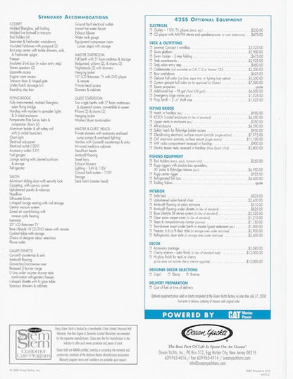 Ocean 42 Super Sport Specification Brochure
