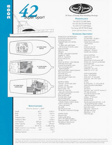 Ocean 42 Super Sport Specification Brochure
