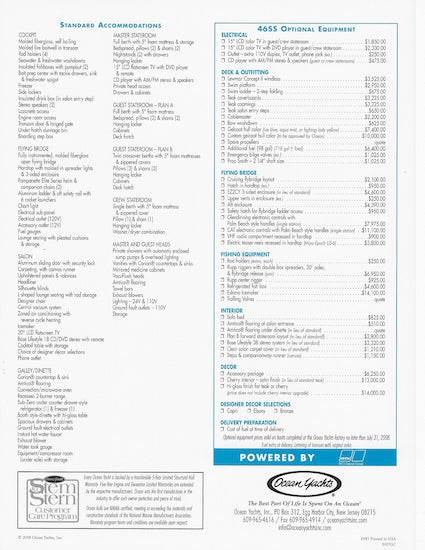 Ocean 46 Super Sport Specification Brochure