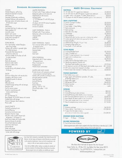 Ocean 46 Super Sport Specification Brochure
