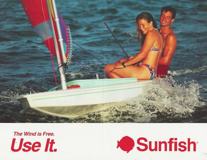 thumbnail image 2 of Sunfish Sail – Red And White Five-Panel Design With Window – Fits Sunfish Sailboats 2 of 6