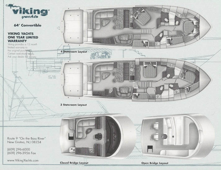Viking 64 Convertible Specification Brochure