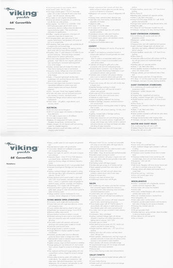 Viking 64 Convertible Specification Brochure