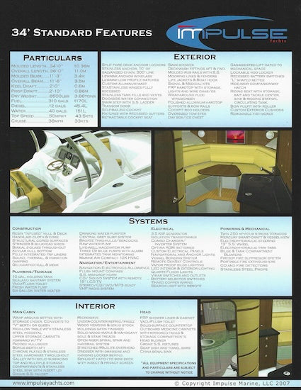 Impulse 34 Offshore and Express Brochure