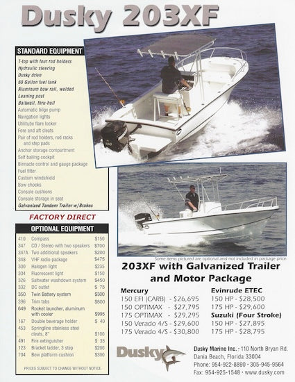 Dusky 203XF / 233XF Specification Brochure