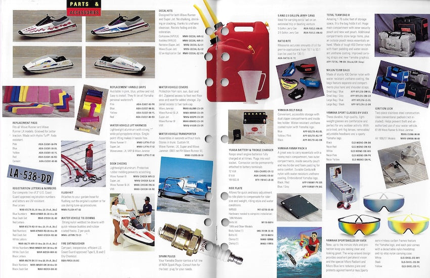 Yamaha 1991 Waverunner Accessories Brochure