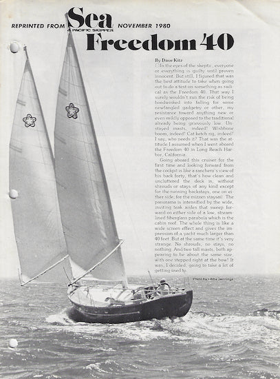 Freedom 40 Sea & Pacific Skipper Magazine Reprint Brochure