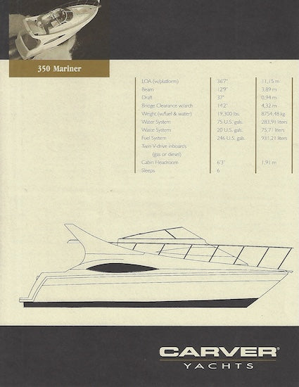 Carver 350 Mariner Specification Brochure