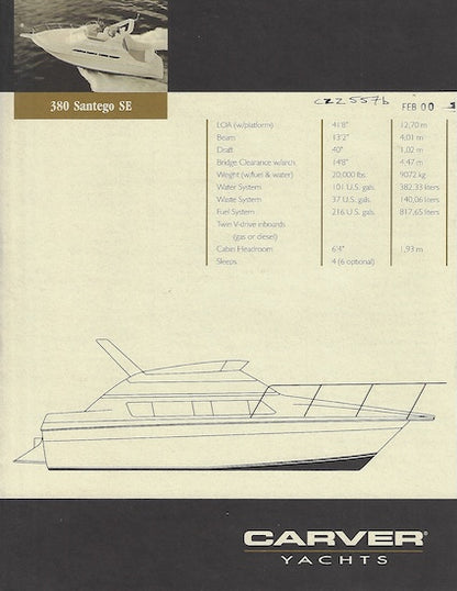 Carver 380 Santego SE Specification Brochure