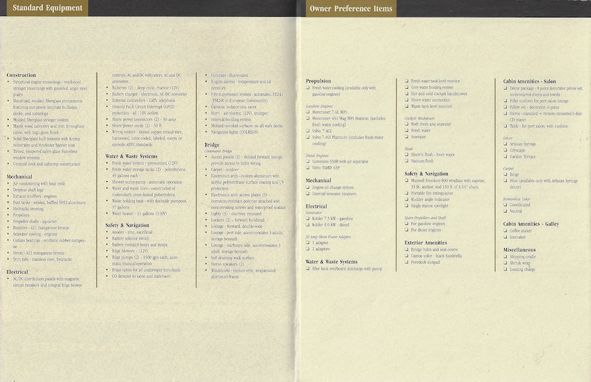 Carver 380 Santego SE Specification Brochure