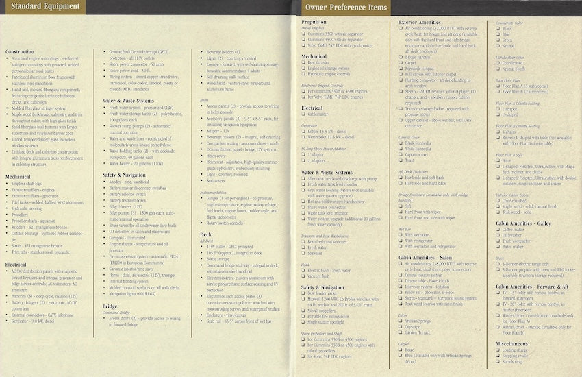 Carver 456 Aft Cabin Motor Yacht Specification Brochure