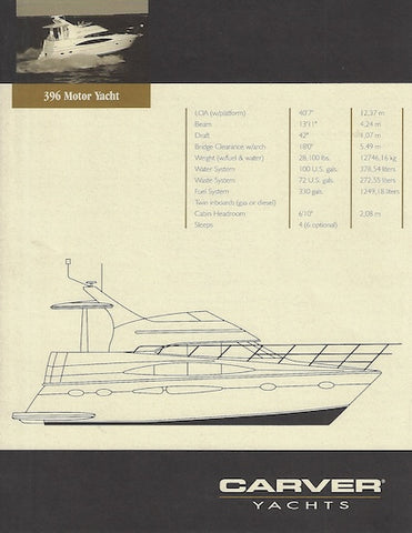 Carver 396 Motoryacht Specification Brochure