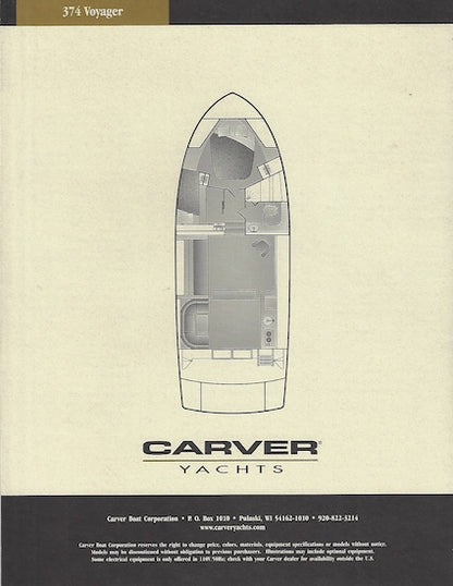 Carver 374 Voyager Specification Brochure