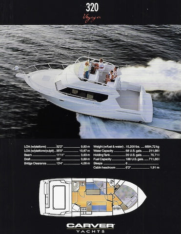 Carver 320 Voyager Specification Brochure
