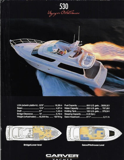 Carver 530 Voyager Pilothouse Specification Brochure
