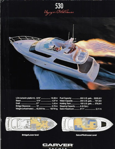Carver 530 Voyager Pilothouse Specification Brochure
