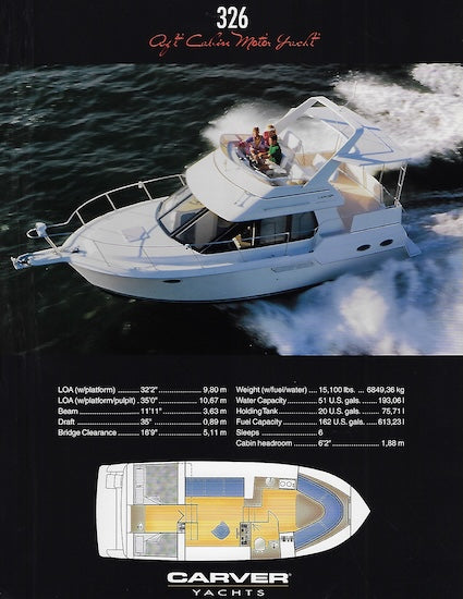 Carver 326 Aft Cabin Specification Brochure
