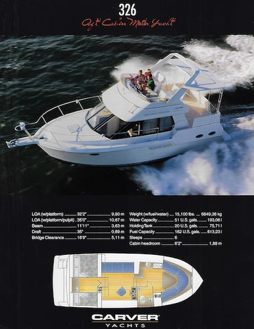 Carver 326 Aft Cabin Specification Brochure