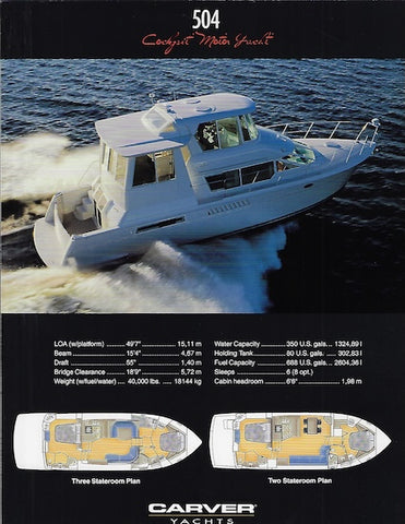 Carver 504 Cockpit Motoryacht Specification Brochure