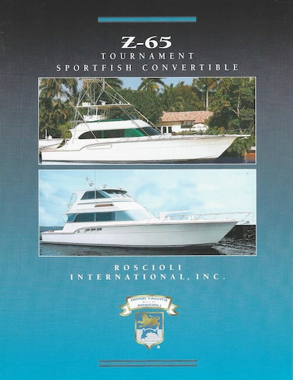 Roscioli Donzi R-65 Specification Brochure