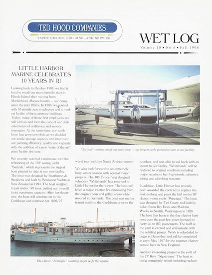 Hood / Little Harbor Wet Log Newsletter - Fall 1996