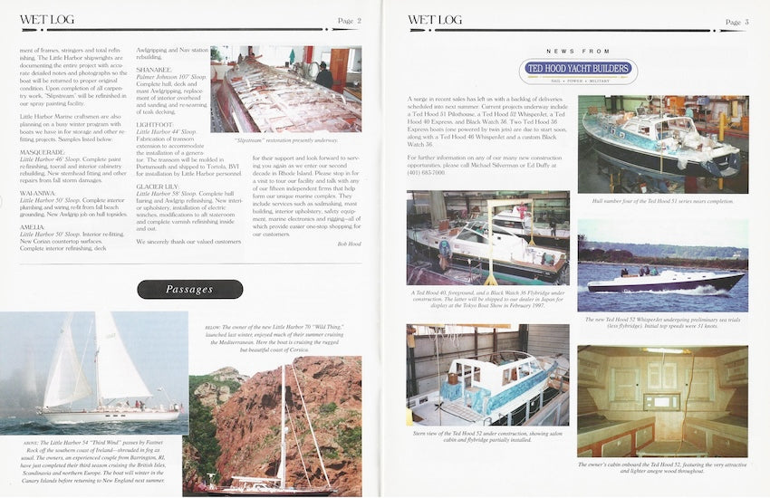 Hood / Little Harbor Wet Log Newsletter - Fall 1996