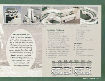 Misty Harbor 2001 Pontoon Brochure