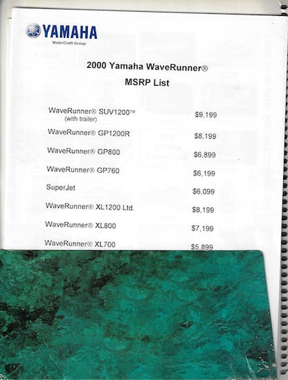 Yamaha 2000 Waverunner Product Guide