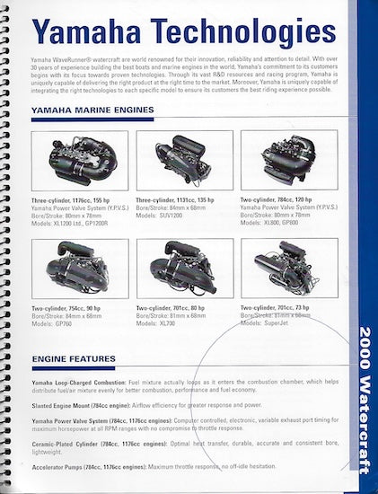 Yamaha 2000 Waverunner Product Guide