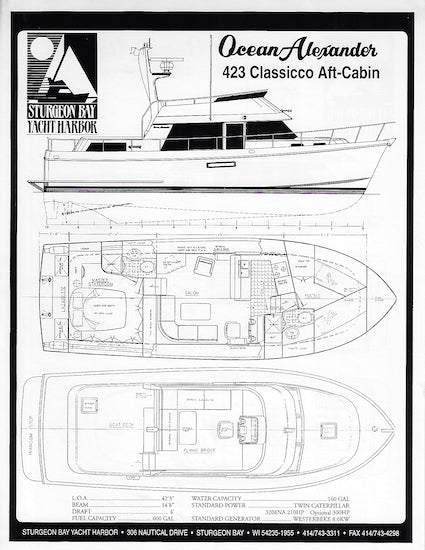 Ocean Alexander 423/426 Classicco Specification Brochure