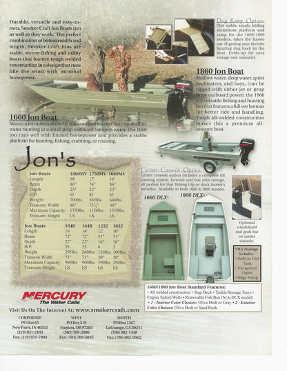 Smoker Craft 2001 American Angler Brochure