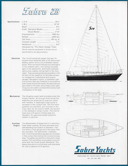 Sabre 28 Brochure