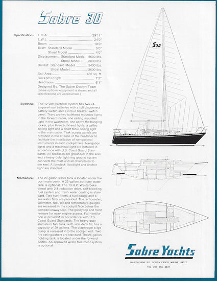 Sabre 30 Brochure